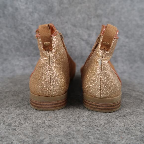 Wonder Nation Shoes Kids 1 Ankle Boots Glitter Brown Zip Bootie Girls Casual - Picture 4 of 11